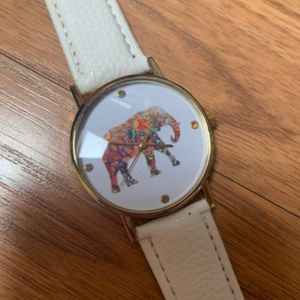 White Band Rainbow Elephant Watch - NEW